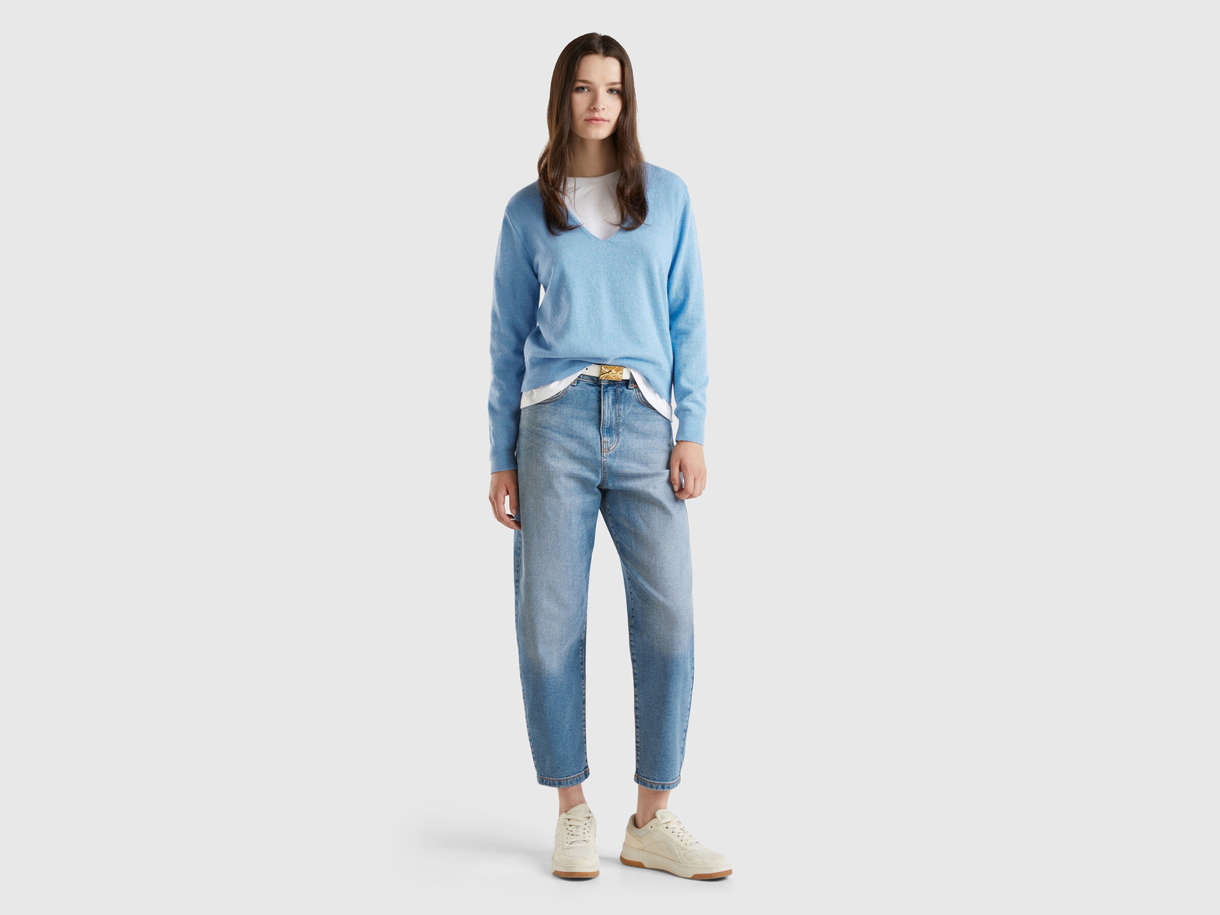 V NECK SWEATER L/S Femme image number 3